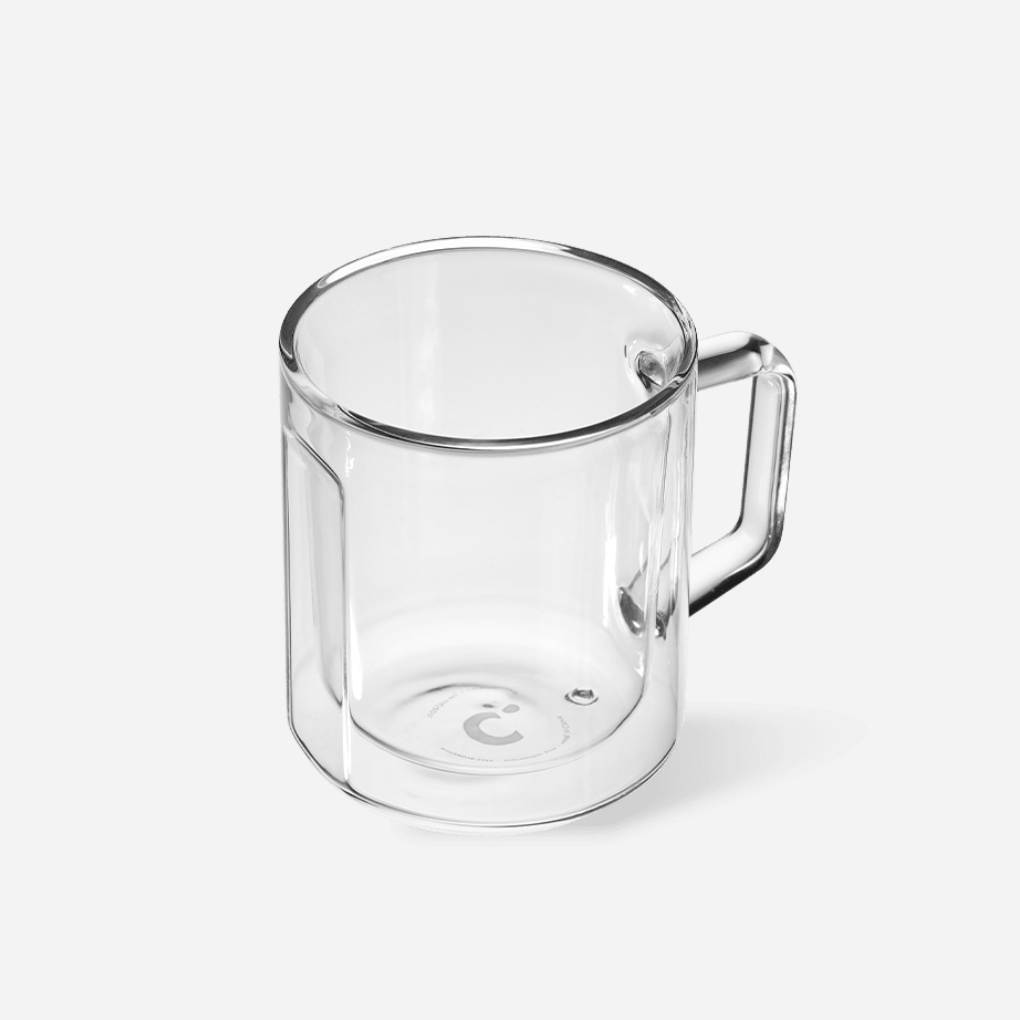 12oz Glass Double Mug - Clear, Set of Two