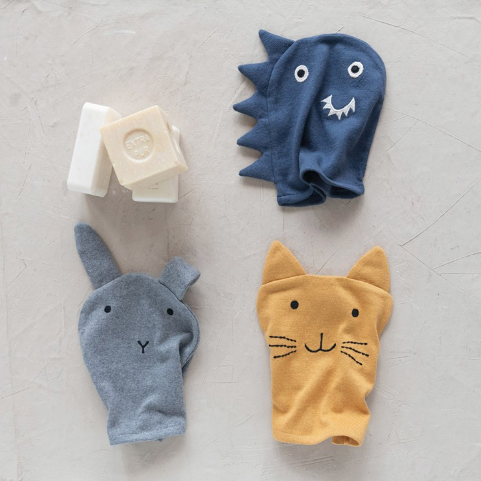 Cotton Knit Animal Bath Mitt