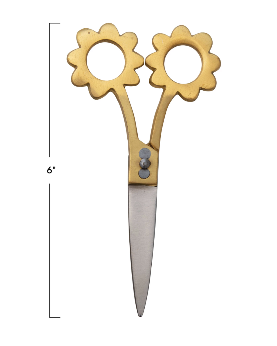 Brass Flowered Shaped Scissors