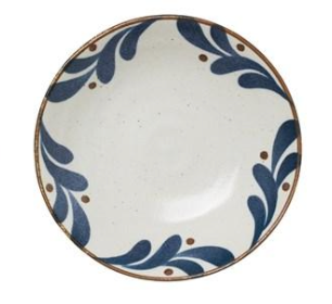 9" Porcelain Bowl - Blue/Brown
