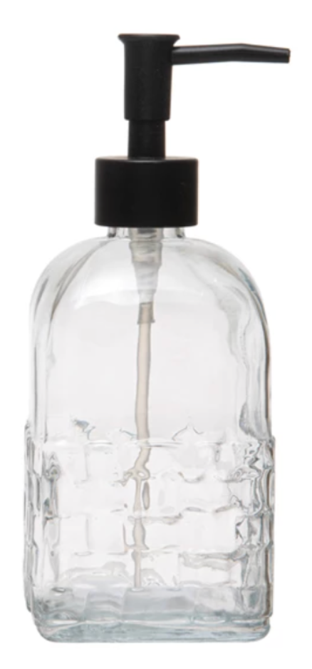 Embossed Glass Soap Dispenser