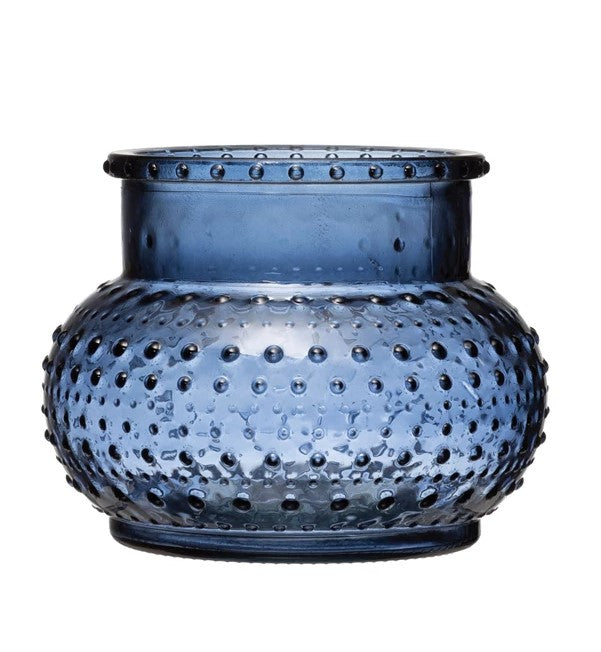 Glass Hobnail Vase - Blue
