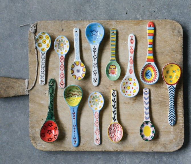 Spoon w/ Hand-Painted Pattern
