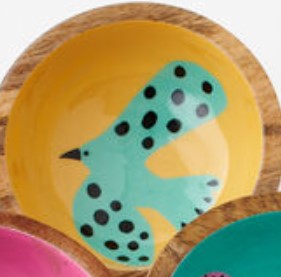 Bird/Leopard Mango Wood Bowl