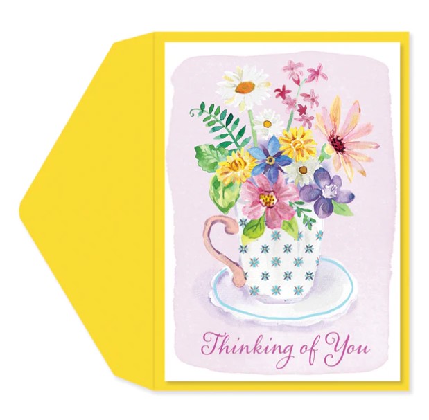Flower Tea Cup Get Well Card