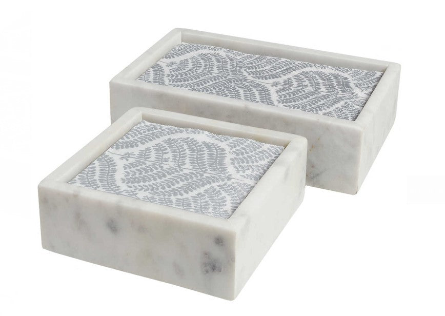 White Marble Napkin Holder - C