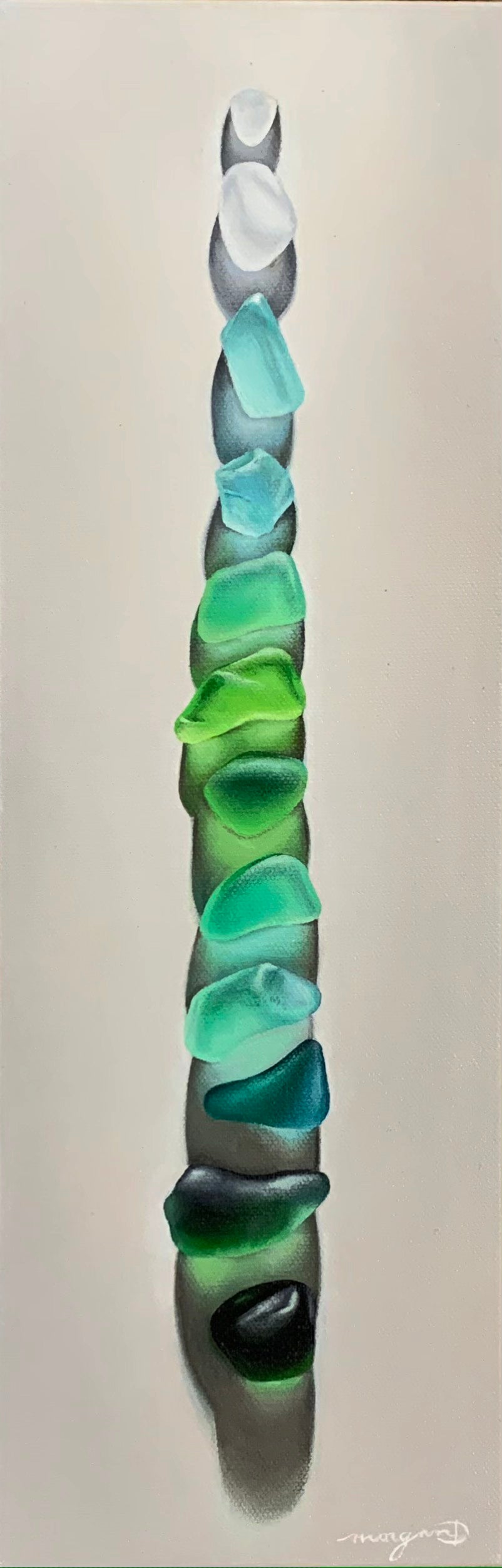 Sea Glass In Greens Painting