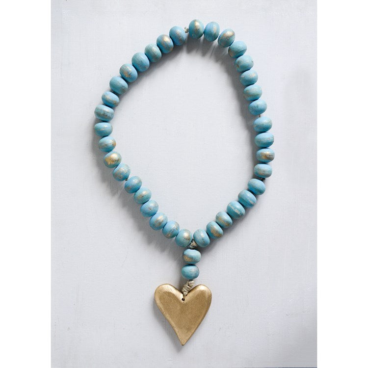 Bead Strand w/ Heart Pendant