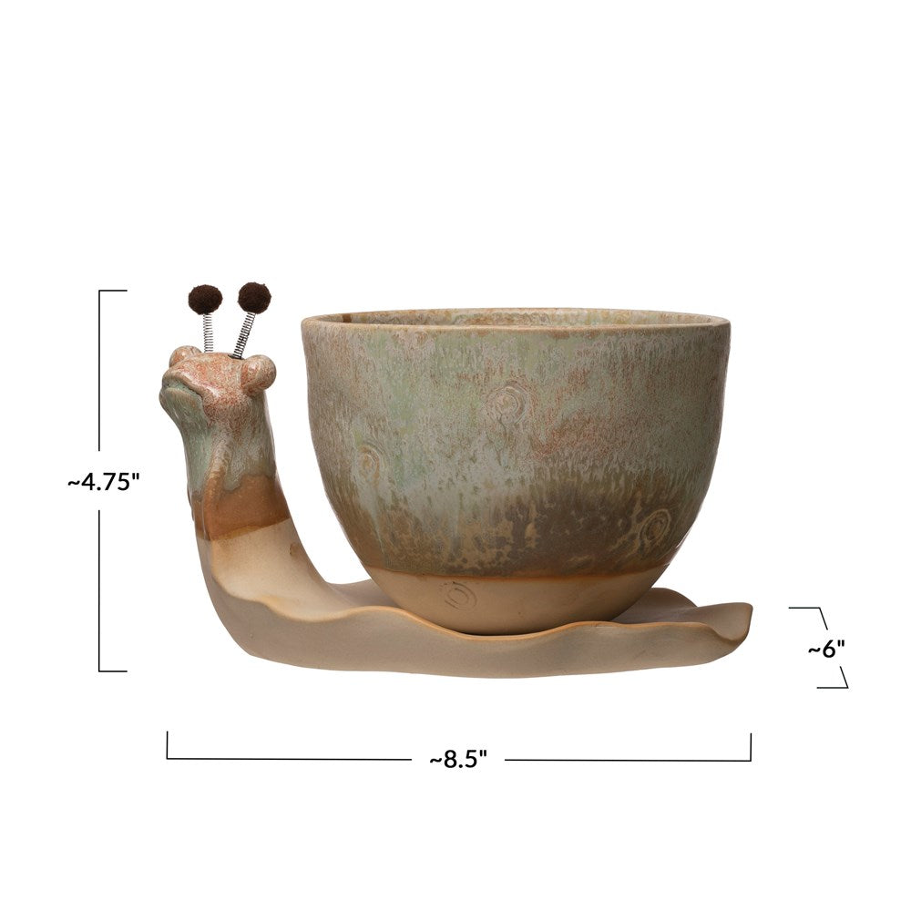 Stoneware Snail Planter