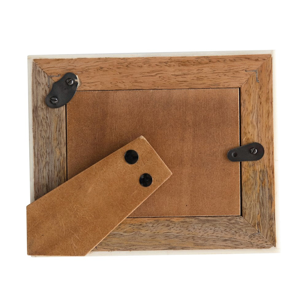 Mango Wood w Bone Border Frame