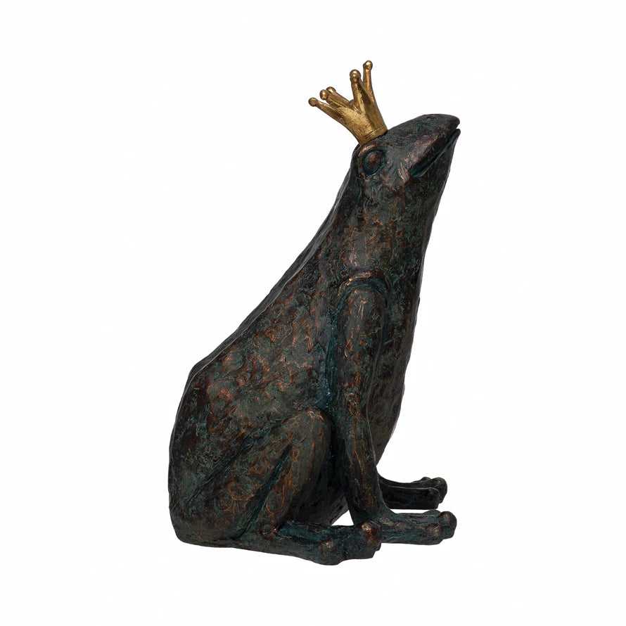 Resin Frog w/ Gold Crown