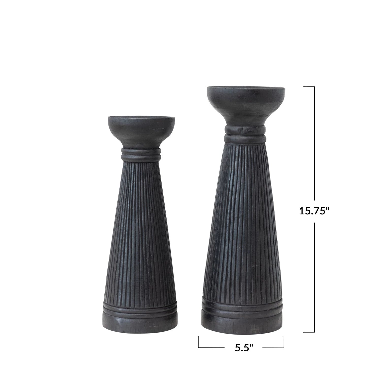 Albasia Ribbed Candle Holders