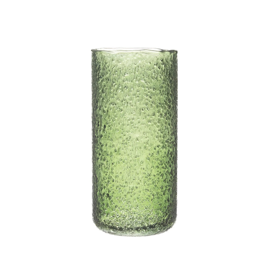 Seeded Glass Vase - Green