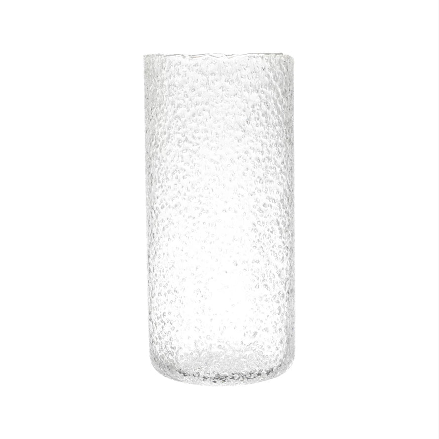 12" Seeded Glass Vase - Clear