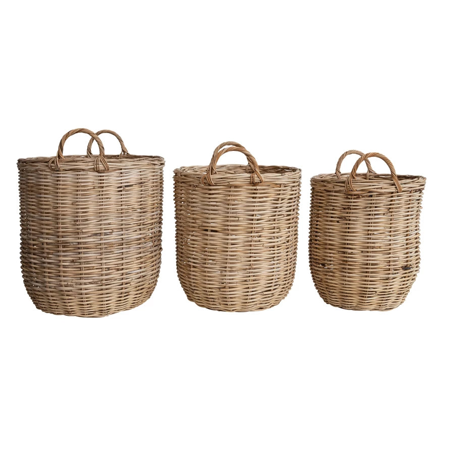 HandWoven Round Rattan Baskets