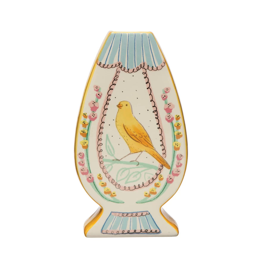 10" Ceramic Vase w/ Birds
