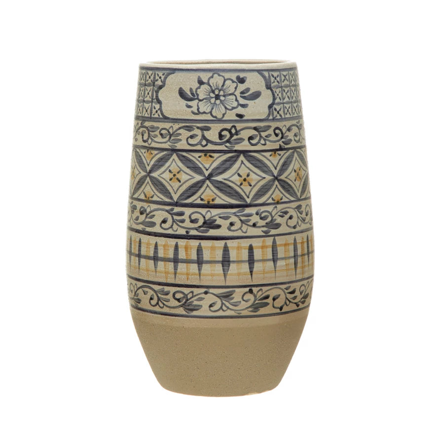 Blue & White Stoneware Vase