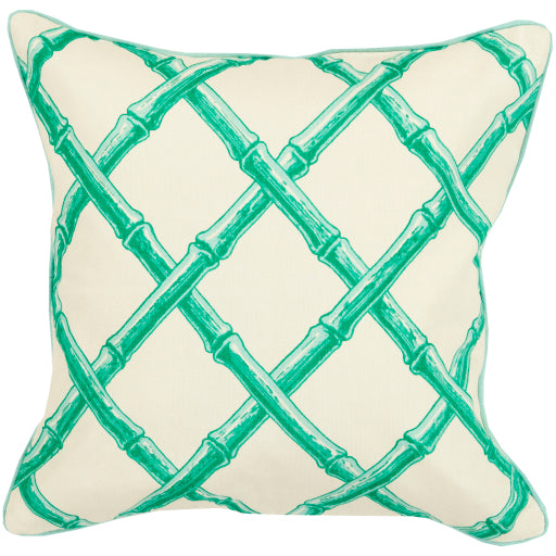 20" Bamboo Lattice Aqua Pillow